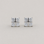 Square Quad-Cluster Stud Earrings