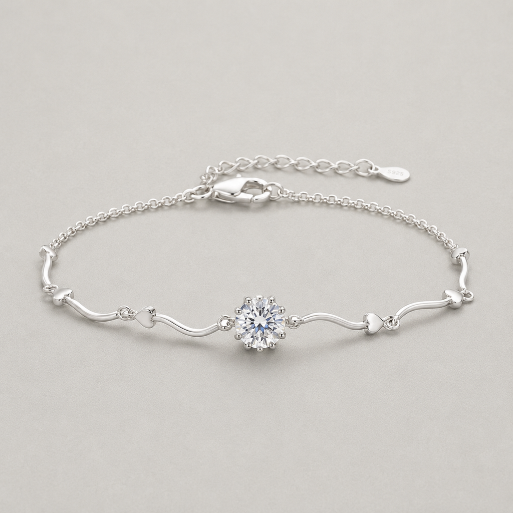 S925 Wavy Link Bracelet