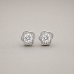 Elegant Triple-Petal Floral Stud Earrings