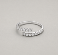 Modern Bypass Ring with Radiant Double-Row Pavé