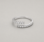 Modern Bypass Ring with Radiant Double-Row Pavé
