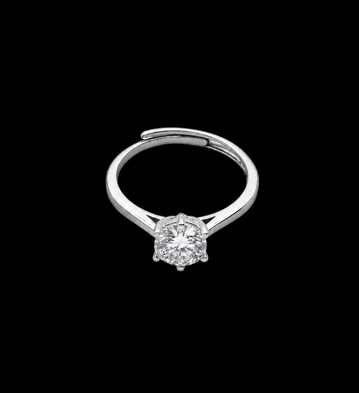 Classic Six-Prong Solitaire Ring with Brilliant Round-Cut