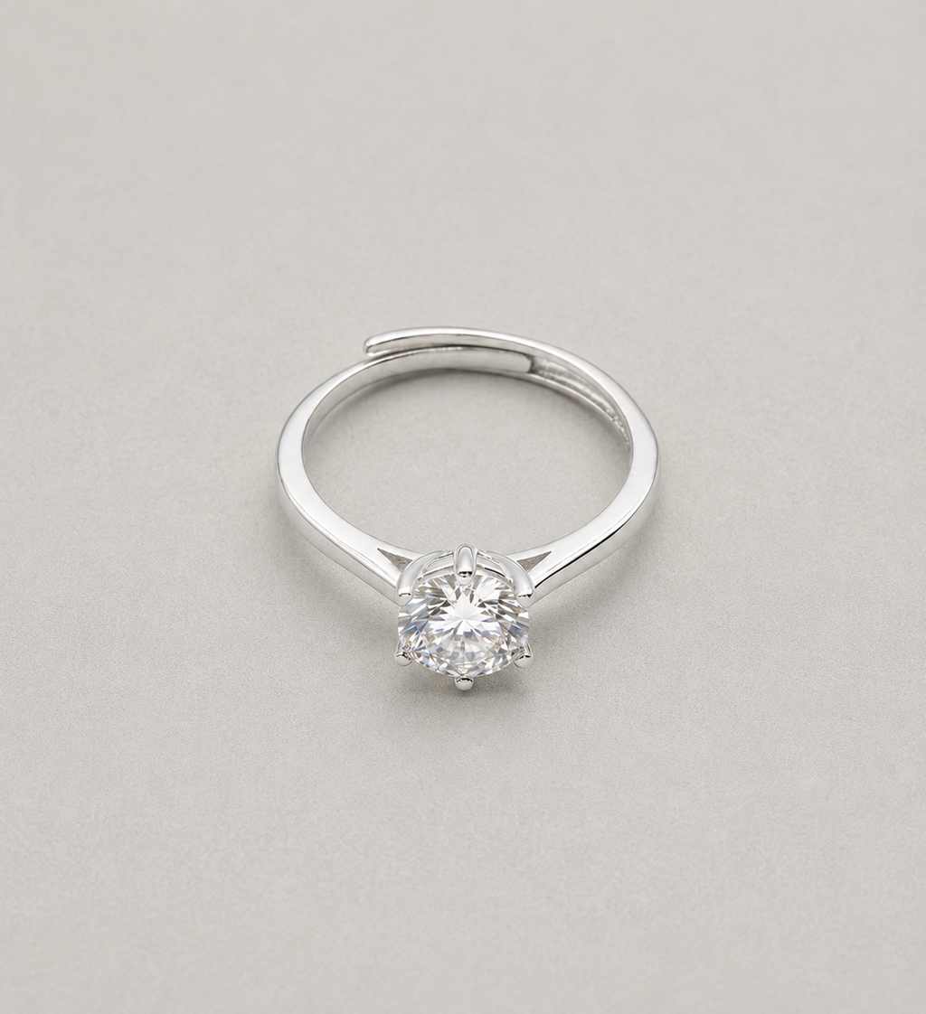 Classic Six-Prong Solitaire Ring with Brilliant Round-Cut