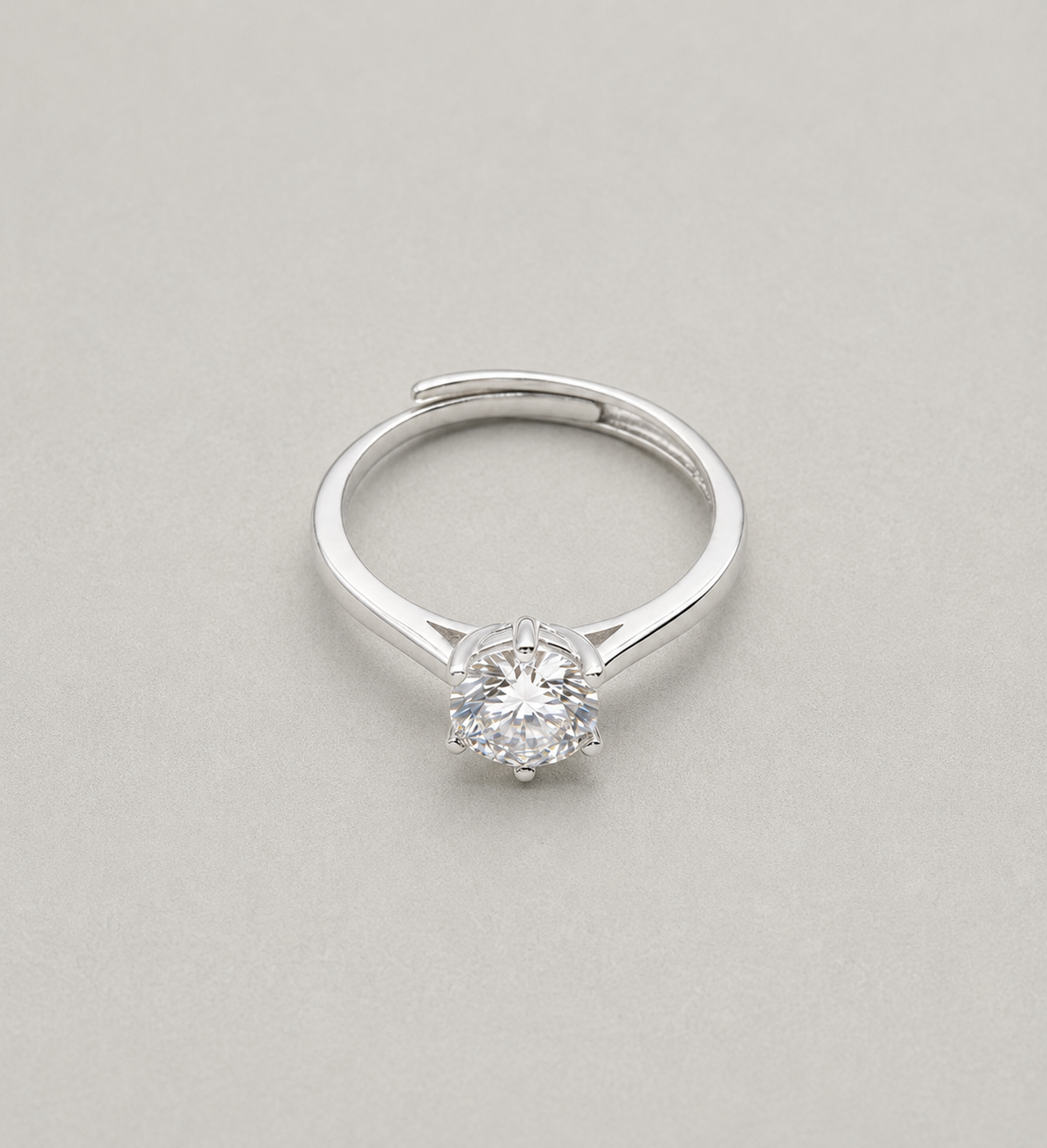 Classic Six-Prong Solitaire Ring with Brilliant Round-Cut