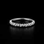 Elegant Twisted Rope Band with Shimmering Pavé