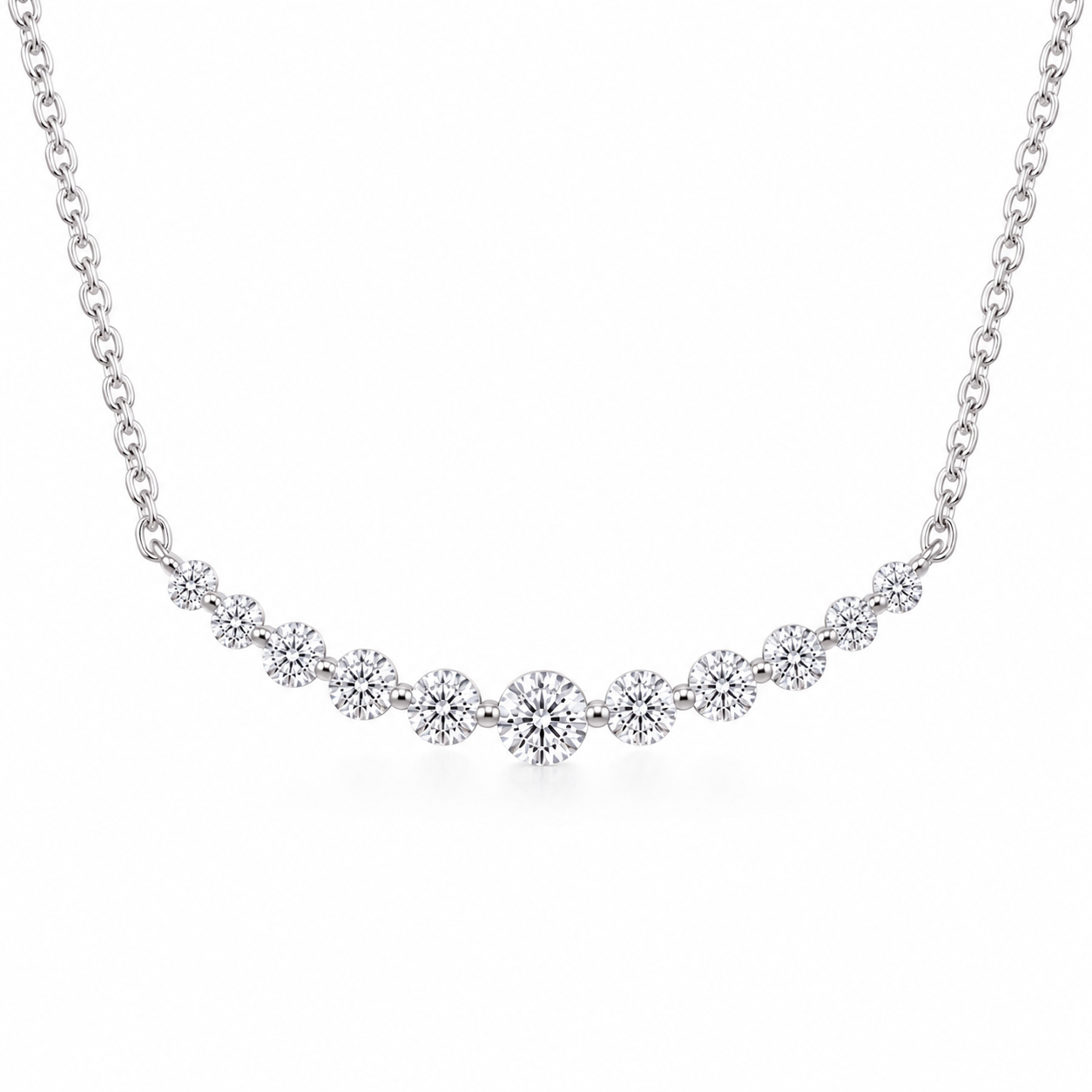 Sophisticated Emerald-Cut Crystal Necklace
