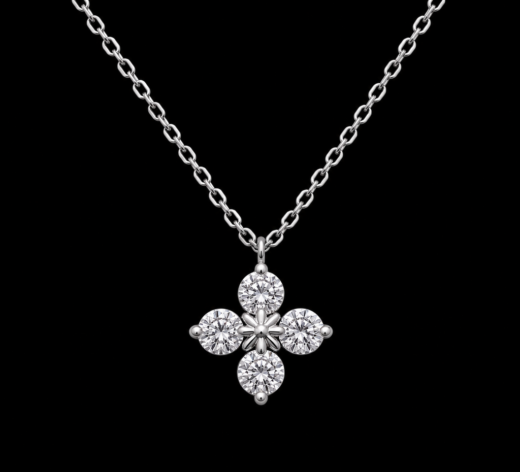 Radiant Four-Petal Flower Necklace