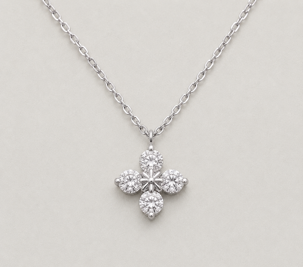 Radiant Four-Petal Flower Necklace