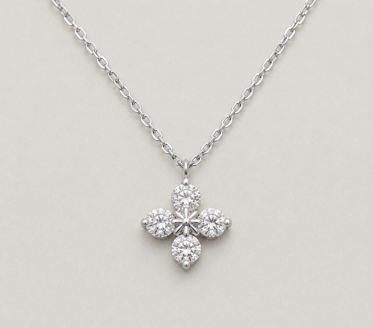 Radiant Four-Petal Flower Necklace