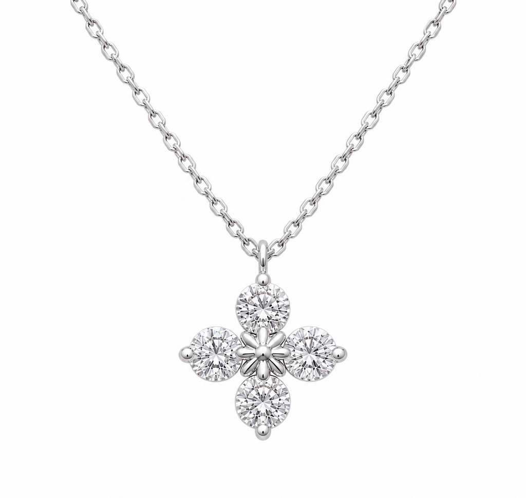 Radiant Four-Petal Flower Necklace