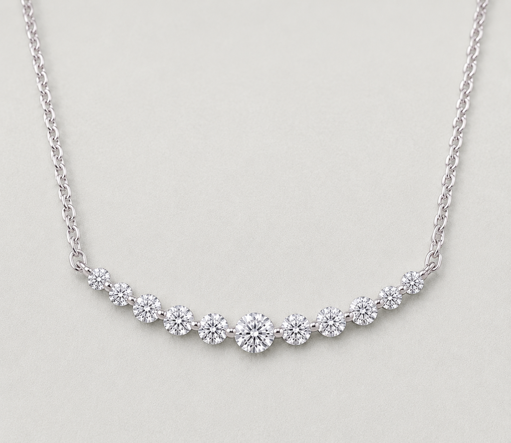 Sophisticated Emerald-Cut Crystal Necklace