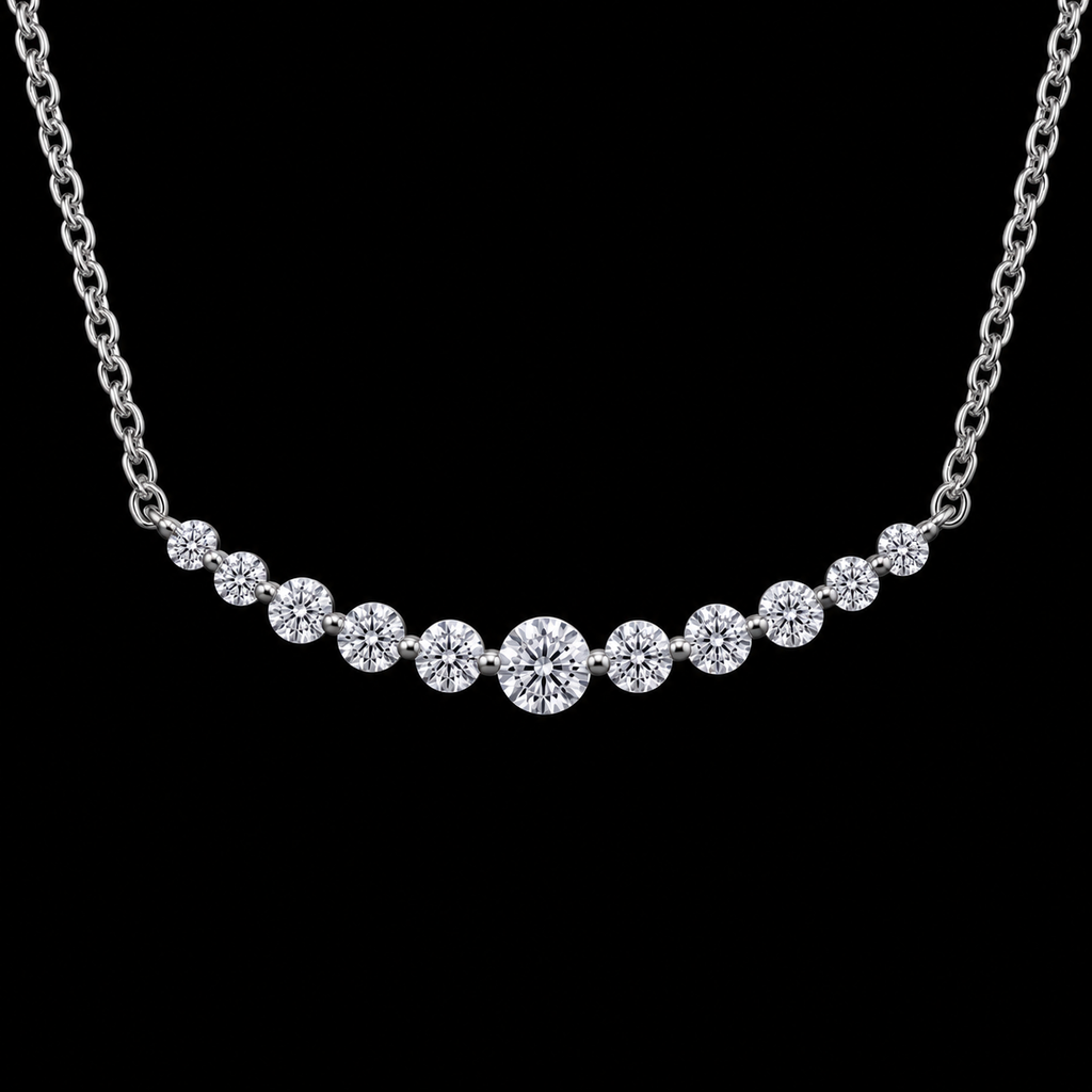 Sophisticated Emerald-Cut Crystal Necklace