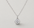 Classic Bezel-Set Brilliant Round Solitaire Necklace