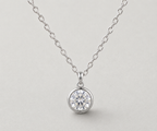Classic Bezel-Set Brilliant Round Solitaire Necklace