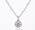 Classic Bezel-Set Brilliant Round Solitaire Necklace