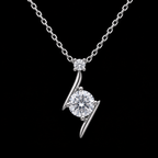 Elegant Ribbon-Twist Solitaire Necklace