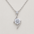 Elegant Ribbon-Twist Solitaire Necklace
