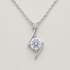 Elegant Ribbon-Twist Solitaire Necklace
