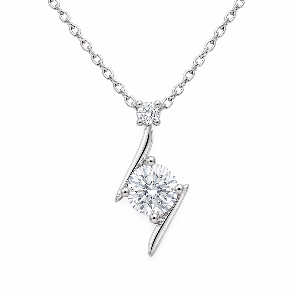 Elegant Ribbon-Twist Solitaire Necklace