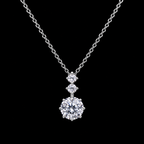 Radiant Triple-Stone Drop Necklace