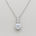 Radiant Triple-Stone Drop Necklace
