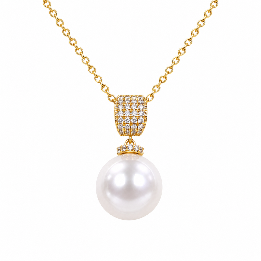 Radiant Gold-Toned Pearl Pendant