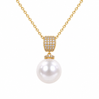Radiant Gold-Toned Pearl Pendant