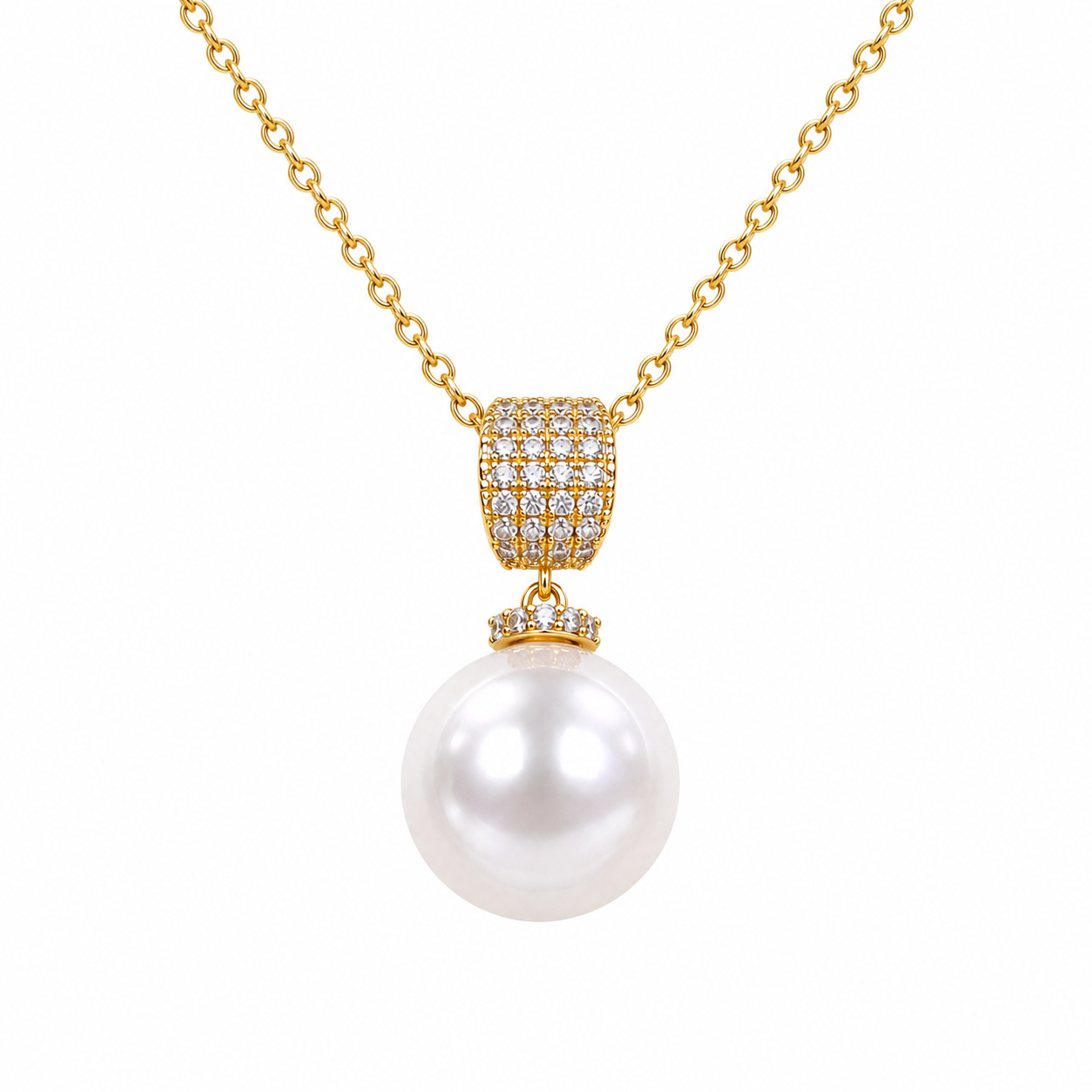 Radiant Gold-Toned Pearl Pendant
