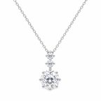 Radiant Triple-Stone Drop Necklace