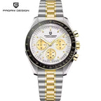 Pagani Design V6 Men’s Watch – VK63 Quartz Chronograph Stainless Steel - PD 1701 -Gold and White Dial