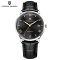 Pagani Design 1759 Men’s Automatic Pilot Watch Leather Strap – Seiko NH35 Movement, Sapphire Glass & 100M Waterproof Black Dial