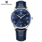 Pagani Design 1759 Men’s Automatic Pilot Watch Leather Strap – Seiko NH35 Movement, Sapphire Glass & 100M Waterproof Blue Dial