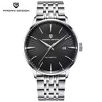 Pagani Design PD-2770 Men’s Automatic Watch – Classic Stainless Steel Mechanical Wristwatch with Date Black Dial