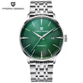 Pagani Design PD-2770 Men’s Automatic Watch – Classic Stainless Steel Mechanical Wristwatch with Date Green Dial