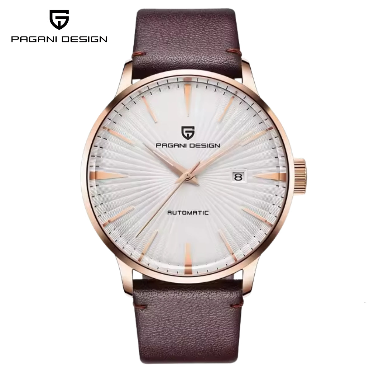 Pagani Design PD-2770 Men’s Automatic Watch – Classic Stainless Steel Mechanical Wristwatch with Date White Dial