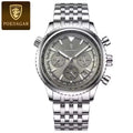Poedagar 960 Men’s Luxury Watch – Stainless Steel Chronograph Waterproof Quartz with Luminous Gray Dial