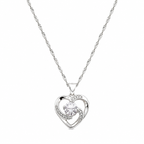 Shimmering Heart Necklace & Earring Set