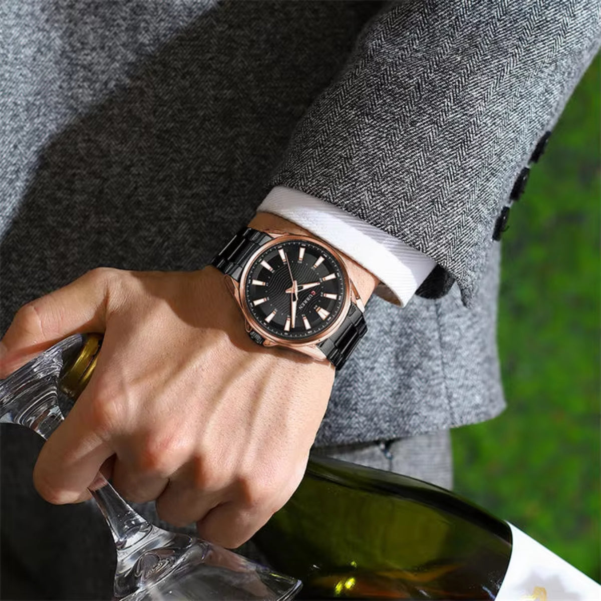 CURREN 8424 Men's Stainless Steel Quartz Wristwatch