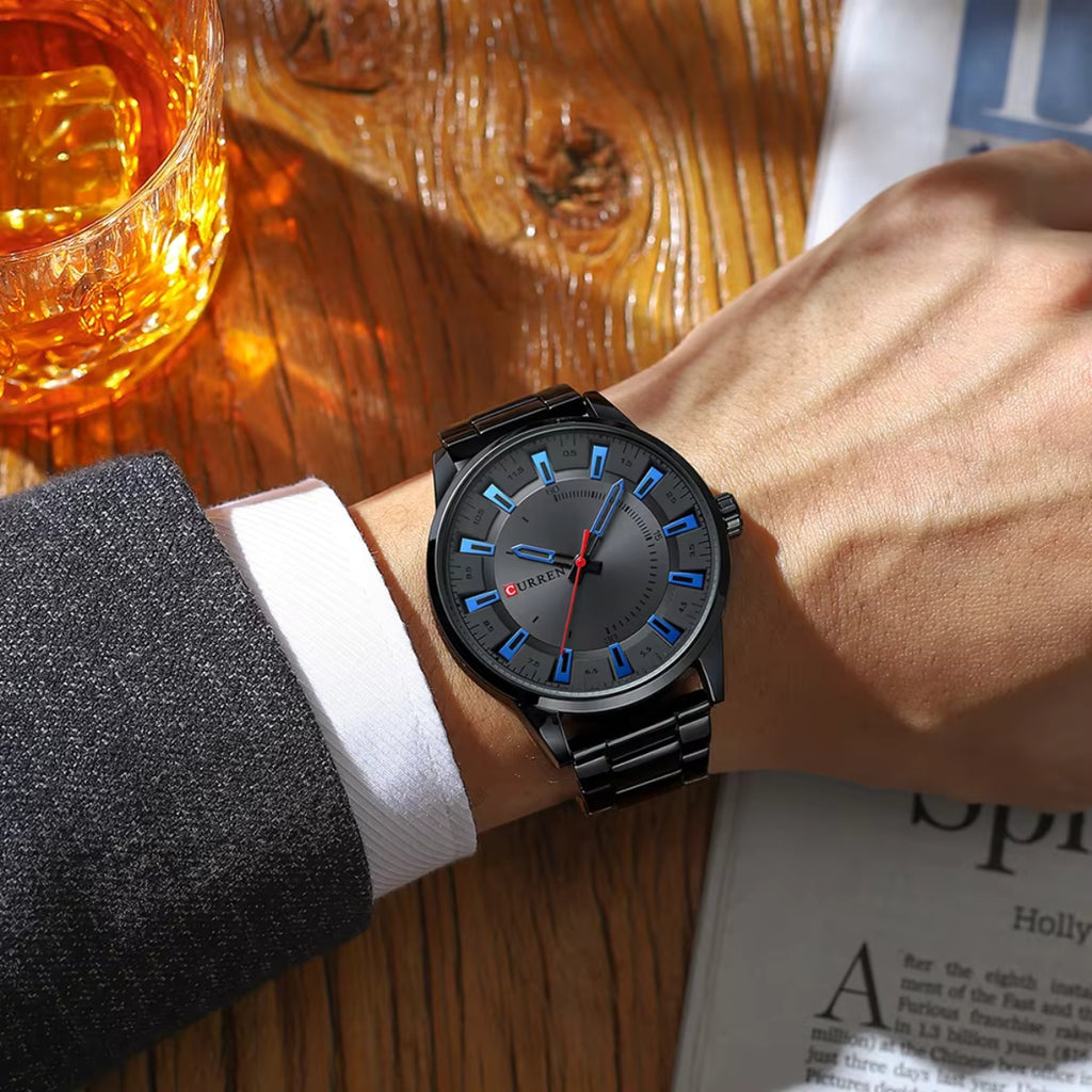 CURREN 8406 Men Watch Stainless Steel  Water Resistant Quartz Watche Gray