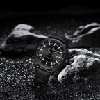 NAVIFORCE 9248 Men’s Fashion Sport Watch – Waterproof Quartz Analog Wristwatch with Leather Strap Black