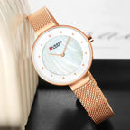 CURREN 9032 New Women’s Bracelet Watch – Simple Luxury Fashion Quartz Wristwatch for Girls Rose Gold