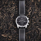 BENYAR 5187 Men’s Luxury Quartz Watch – Leather Band with Chronograph - Black and Silver