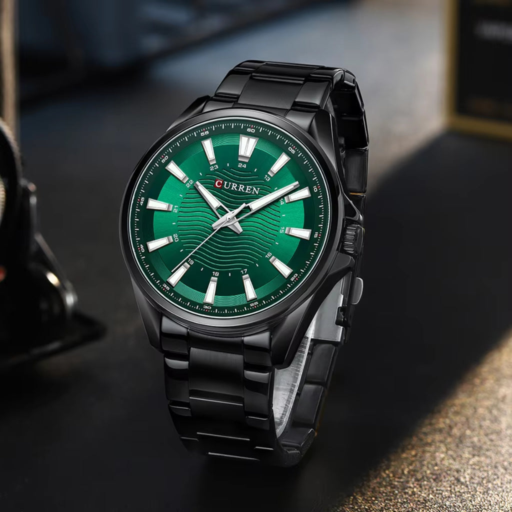 CURREN 8424 Green Men's Stainless Steel Quartz Wristwatch