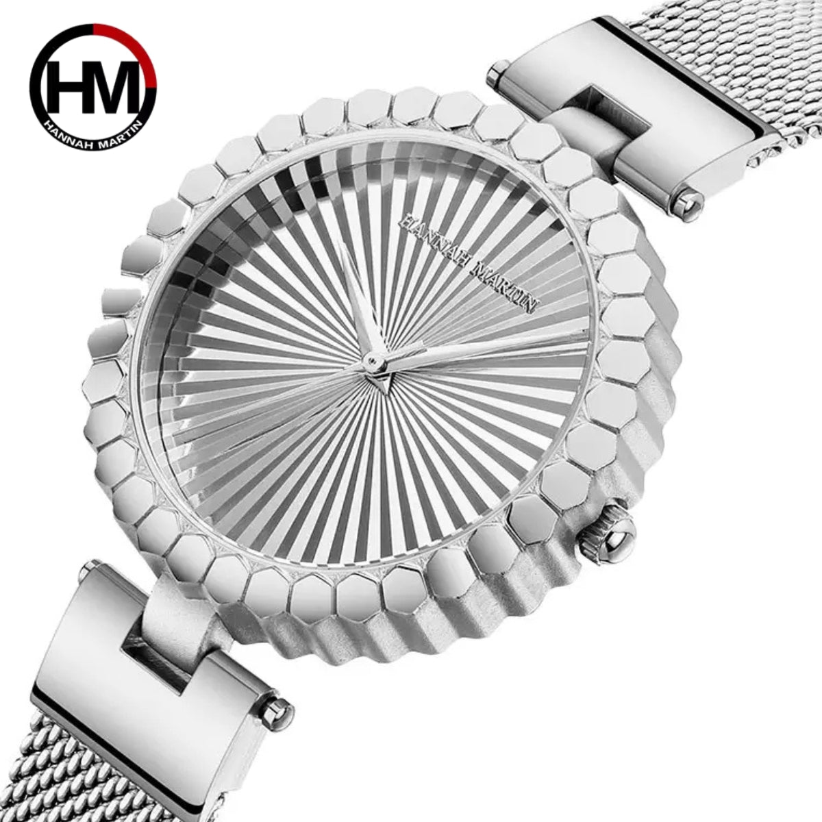 HANNAH MARTIN 1571 Women’s Fashion Watch – Unique Simple Design with Japanese Quartz & Stainless Steel Silver