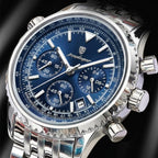 Poedagar 960 Men’s Luxury Watch – Stainless Steel Chronograph Waterproof Quartz with Luminous Blue Dial