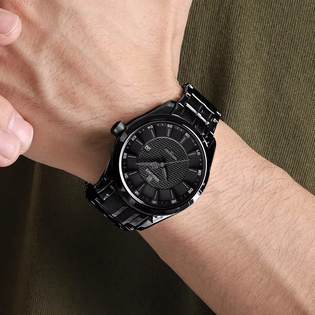 NAVIFORCE 8032 Men’s Stainless Steel Watch – Original Quartz Business Wristwatch - Black