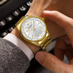 CURREN 8424 White Men's Stainless Steel Quartz Wristwatch