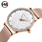 Hannah Martin 1073 New Women’s Fashion Watch – Ladies’ Quartz Wristwatch  Rose Gold and White