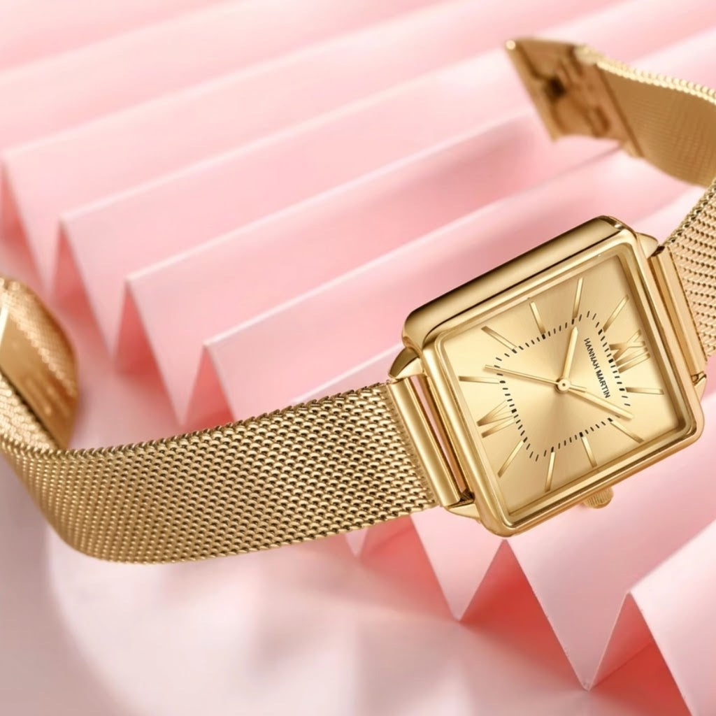 Hannah Martin 1082 Women’s Square Watch – Casual Quartz Wristwatch with Japanese Movement