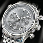 Poedagar 960 Men’s Luxury Watch – Stainless Steel Chronograph Waterproof Quartz with Luminous Gray Dial